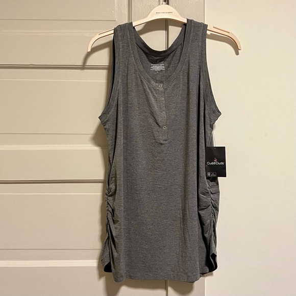 Cuddl Duds Softwear with Stretch Maternity Snap Front Henley Tank Top NWT - Picture 2 of 5